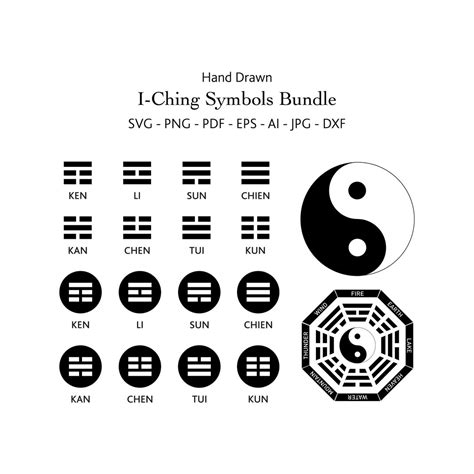 I-ching Simboli Svg Bundle Yin Yang Svg Clip Art - Etsy Italia