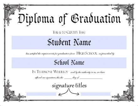 Printable Homeschool High School Diplomas