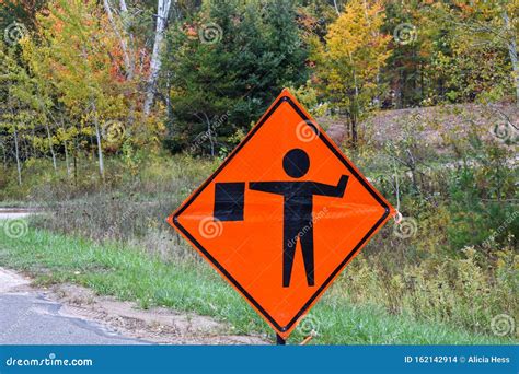 Flagger Ahead Sign Royalty-Free Stock Image | CartoonDealer.com #29820034