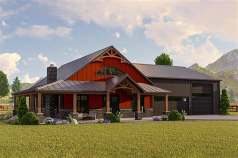 Farmhouse-Inspired Barndominium with Wraparound Porch - 135072GRA | Architectural Designs ...