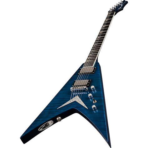 Dean V Dave Mustaine Limited Electric Guitar, Trans Blue at Gear4music