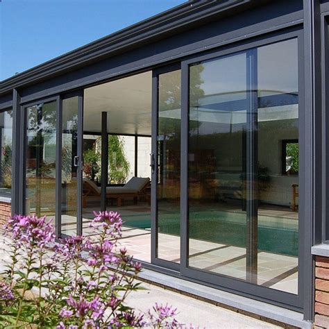 Aluminum Frame Tempered Glass Sliding Patio Door- Zhongtai