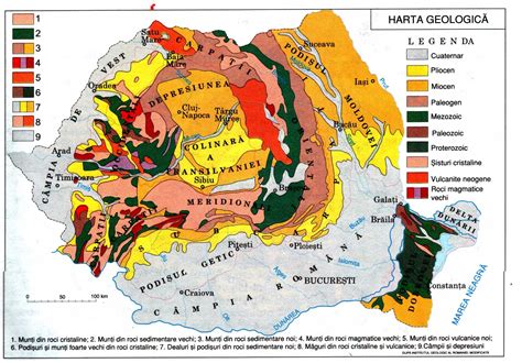 Harta Romaniei Cu Munti Podisuri Si Campii