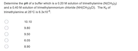 Solved Determine the pH of a buffer which is a 0.20 M | Chegg.com