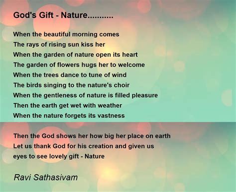 God's Gift - Nature........... - God's Gift - Nature........... Poem by ...