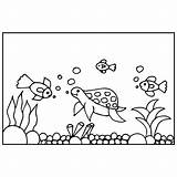 Underground aquarium coloring Page For Kids Vector Illustration Eps And  sketch template