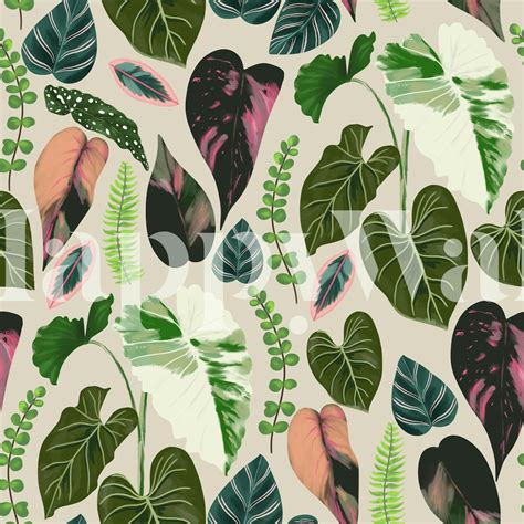 Tropical Leaves Green Wallpaper - Happywall