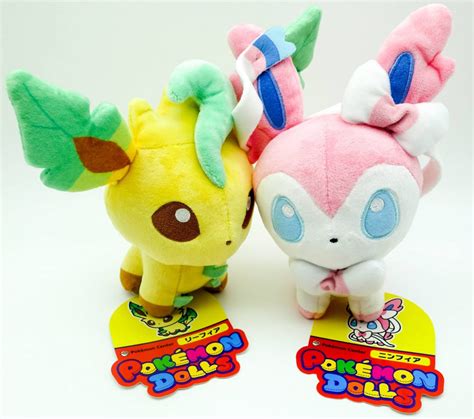 Pokémon Center Plush: Sylveon & Leafeon Pokémon Doll (including my present collection ...