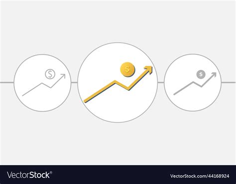 Sales growth chart isolated flat growth Royalty Free Vector