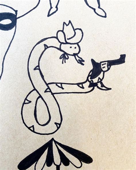 Cowboy Hat Snake Drawing in 2023 | Snake drawing, Drawings, Art diary