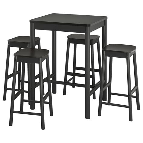 RÖNNINGE / RÖNNINGE bar table and 4 bar stools, black/black - IKEA