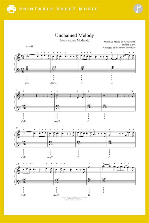 Unchained Melody by The Righteous Brothers Piano Sheet Music ...