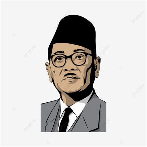 Malaysia First Prime Minister Portrait Color Drawing Vector, Tunku ...