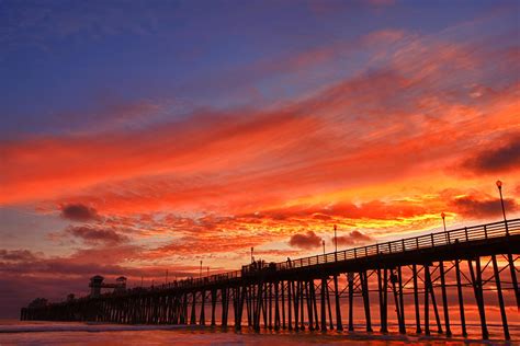 Oceanside Pier Sunset Photograph by Larry Marshall - Pixels