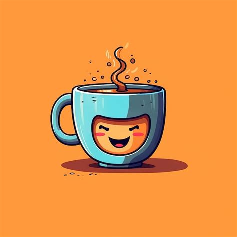 Premium AI Image | cute coffee cup in a doodle style