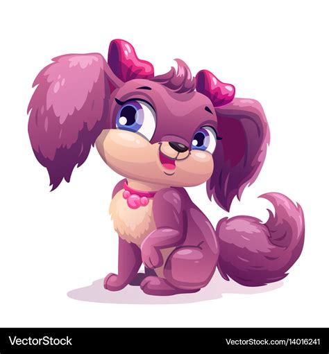 Little cute cartoon puppy girl Royalty Free Vector Image