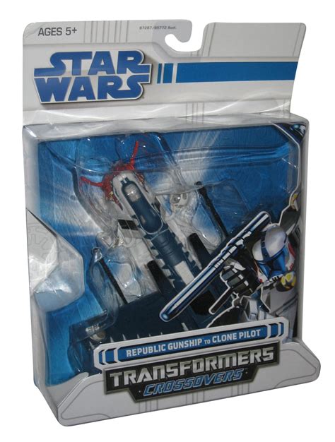 Star Wars Transformers Crossovers Republic Gunship to Clone Pilot Figure - Walmart.com