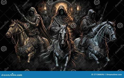 Image Of The Horsemen Of The Apocalypse, Christian Symbols Representing Death, War, Famine And ...