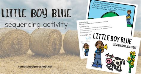 Printable Little Boy Blue Sequencing Activity for Kids