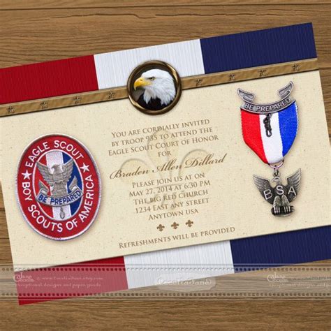 Eagle Scout Court of Honor Invitations, Single Sided Invitation, Court of Honor Invitation ...