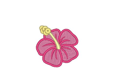 Mini Fill stitch Hibiscus flower - Hawaii summer flower embroidery ...