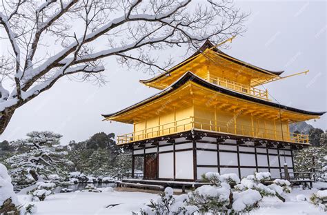 Premium Photo | Snowy Kinkakuji Temple in winter Famous tourist ...