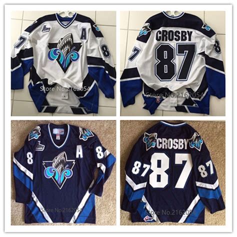 Rimouski Oceanic #87 Sidney Crosby Retro Ice Hockey Jersey Mens ...