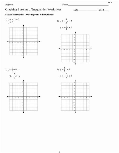 Linear Inequalities Worksheet Pdf