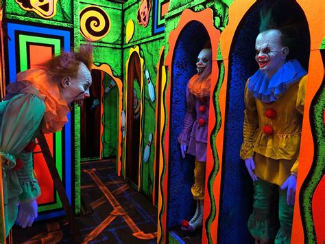 Paint cardboard to look like clown images inside a funhouse mirror ...