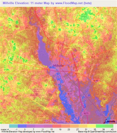 Elevation of Millville,US Elevation Map, Topography, Contour