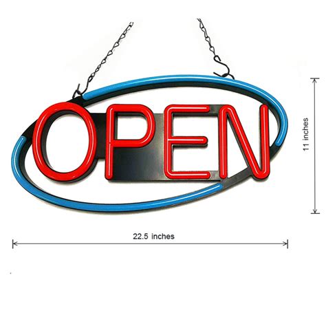 Large Oval Neon LED Open Sign, Restaurant, Shop Open Sign