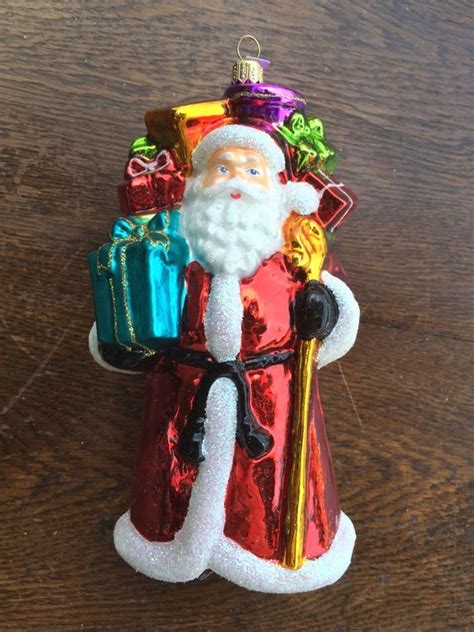 Glassware Art Studio Poland Collectible glass Santa ornament