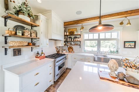 Traditional Rustic Kitchen with Exposed Wood Beams - Traditional - Kitchen - by Crown Homes of ...