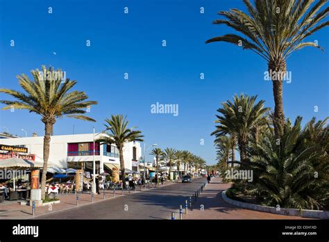 Cafes and restaurants along the promenade outside Agadir Marina, Agadir ...