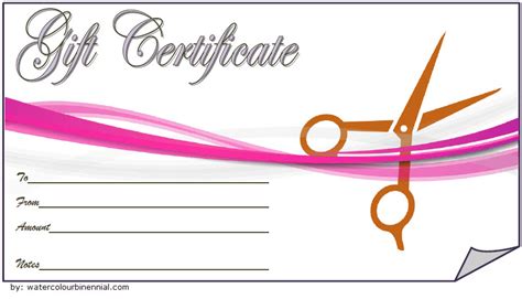 Printable Hair Salon Gift Certificate Template Free (Main Design) | Gift certificate template ...