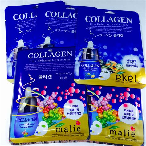 Collagen Face Sheet Masks US $ 0.80 PhP 38.00 Diy Wrinkles, Dasani Bottle, Messages, Korean ...