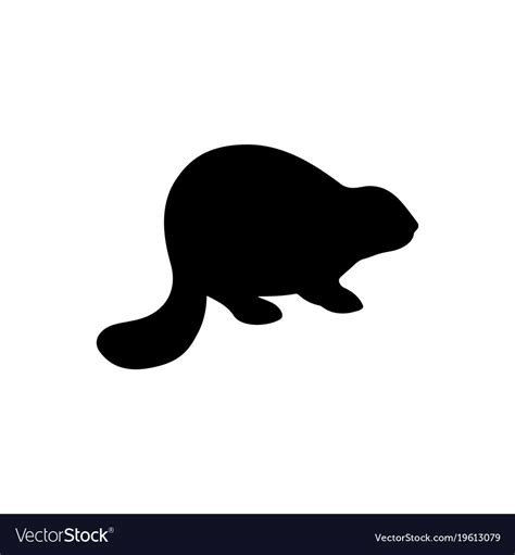 Beaver silhouette Royalty Free Vector Image - VectorStock