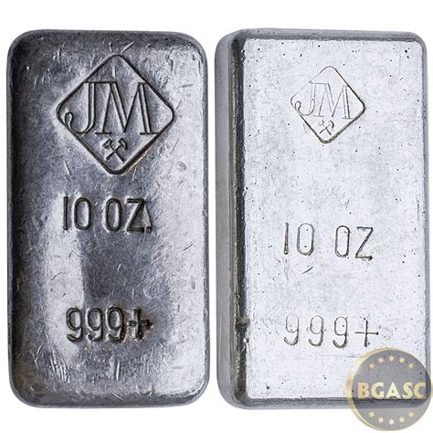 Buy 10 oz Silver Bars Johnson Matthey .999 Fine Hand-Poured Bullion ...