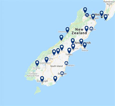 The ULTIMATE South Island New Zealand Map; All Points of Interest with ...