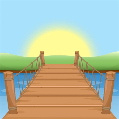 Wooden bridge vector design illustration 1844781 Vector Art at Vecteezy