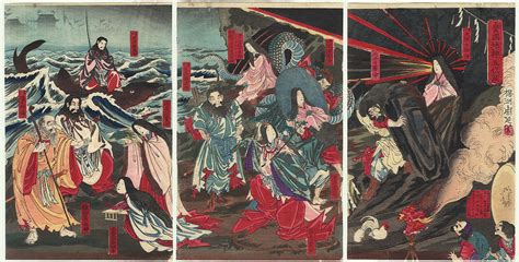 Chikanobu (1838 - 1912) Shinto Deities, 1880 - Fuji Arts Japanese Prints