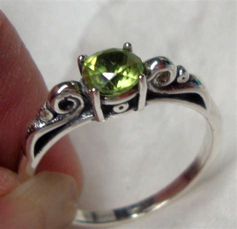 Peridot ring in sterling silver custom size Fair Trade