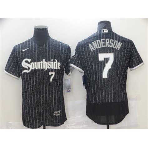 Men's Nike Chicago White Sox Southside #7 Tim Anderson Black Alternate ...