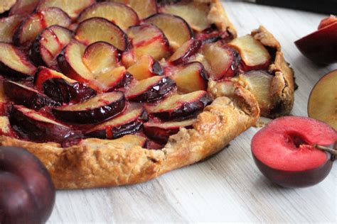 Plum & Almond Galette with a Honey Whole Wheat Crust - Sweet Saura