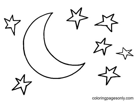 Coloring Pages Of Stars And Moon