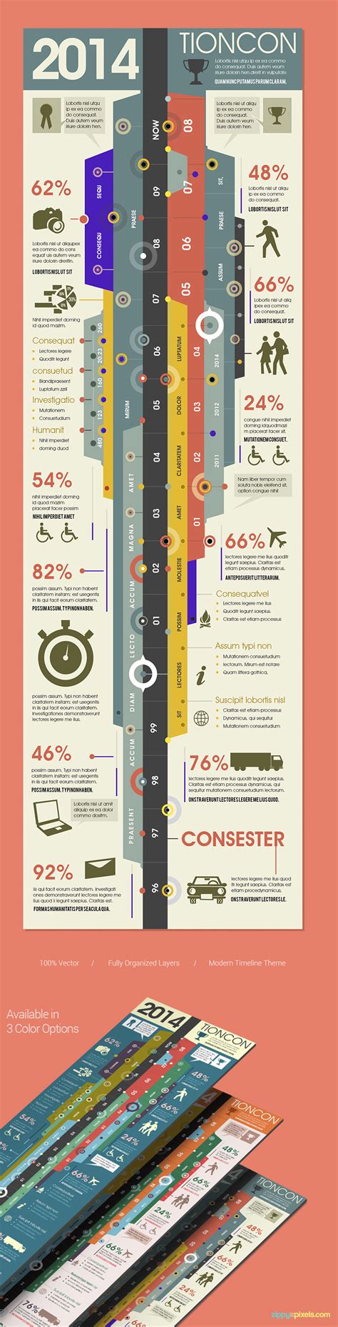 Timeline Infographics PSD Template | ZippyPixels