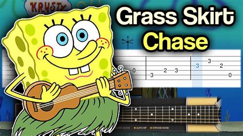 Spongebob - Grass Skirt Chase - Guitar tutorial (TAB) - YouTube