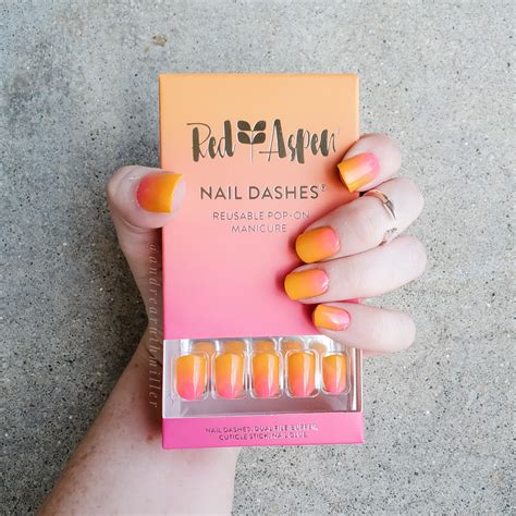 Sunset Tiki Bar Nail Dashes, Salon Quality Press On Nails, Reusable ...