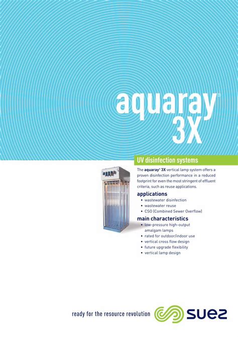 (PDF) aquaray - SUEZ – Water Technologies€¦ · uv main control panel ... space saving to minimize ...