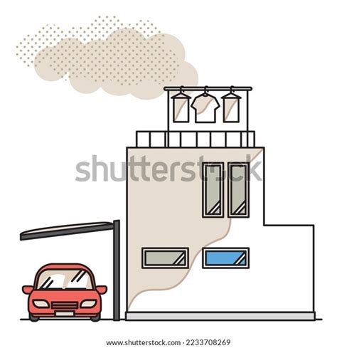 Illustration House Damaged By Yellow Sand Stock Vector (Royalty Free) 2233708269 | Shutterstock